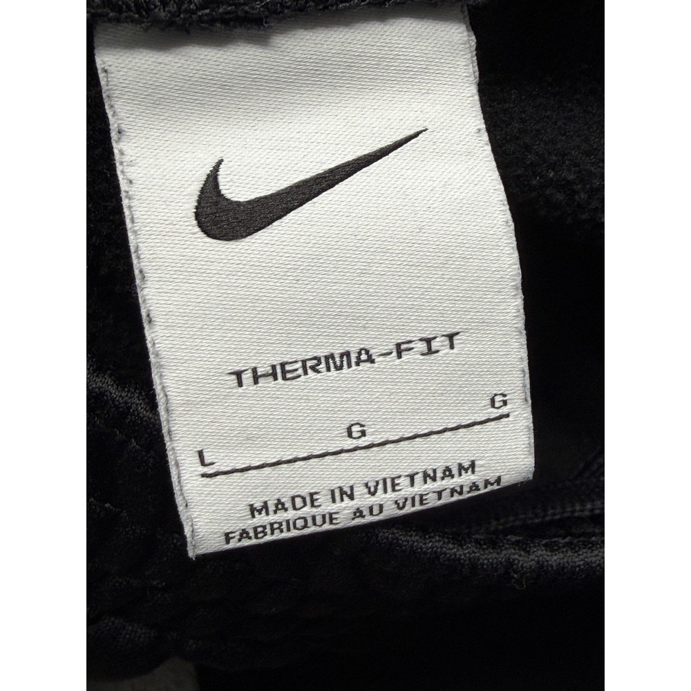 Nike Therma-FIT Pants Boys Large Black Big Swoosh Fleece Sweatpants CJ6882-010 - Picture 6 of 8